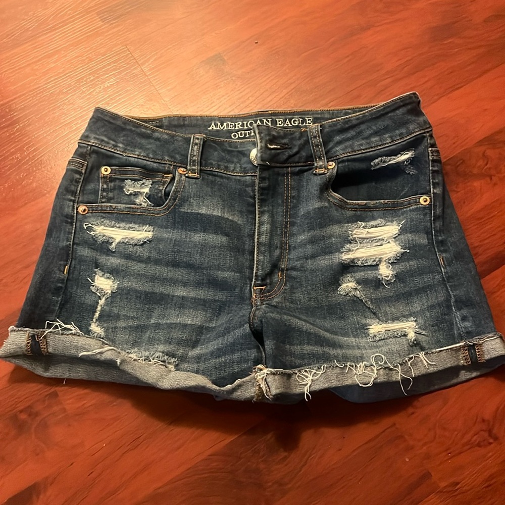 American Eagle hi-rise shortie Jean shorts